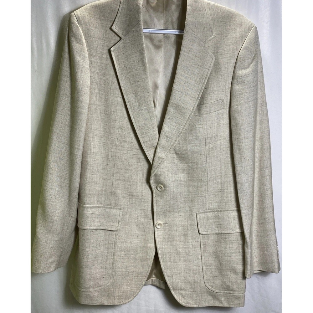 Adams Row Mens Suit Jacket Blazer Ivory Career Business Size 42 Regular